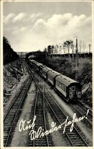 Ak Deutsche Eisenbahn, Bahnschienen, Auf Wiedersehen