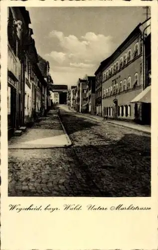 Ak Wegscheid in Niederbayern, Untere Marktstraße