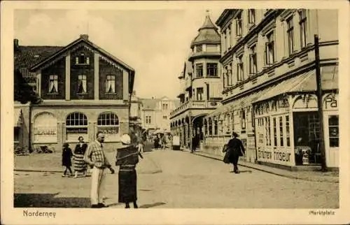 Ak Nordseebad Norderney Ostfriesland, Marktplatz