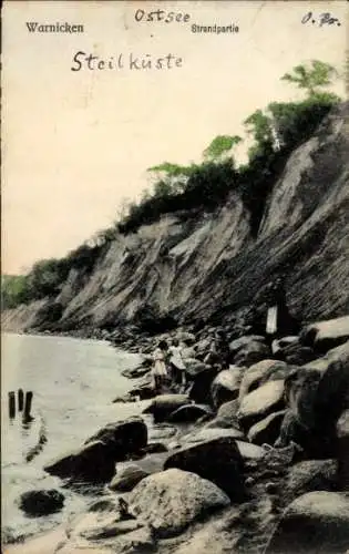 Ak Lesnoje Warnicken Ostpreußen, Steilküste, Strand