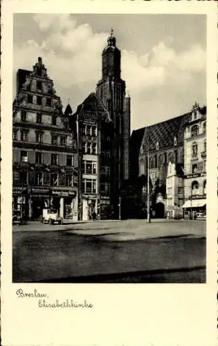 Ak Wrocław Breslau Schlesien, Elisabethkirche