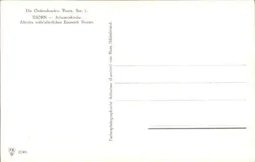Ak Toruń Thorn Westpreußen, Johanniskirche, Ordensbauten