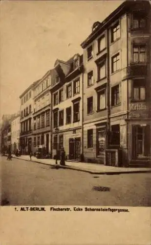 Ak Berlin, Fischerstraße Ecke Schornsteinfegergasse, Wirtshaus