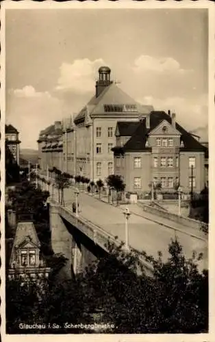 Ak Glauchau in Sachsen, Scherbergbrücke