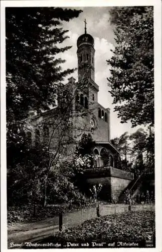 Ak Berlin Zehlendorf Wannsee Nikolskoe, Havel-Wochenendkirche Peter und Paul