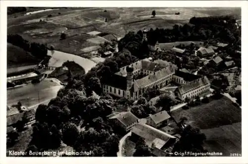 Ak Beuerberg im Loisachtal Eurasburg Oberbayern, Fliegeraufnahme, Kloster