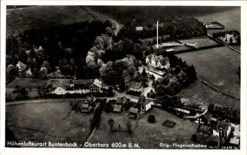 Ak Buntenbock Clausthal Zellerfeld Oberharz, Fliegeraufnahme