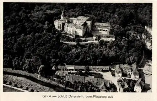 Ak Gera in Thüringen, Fliegeraufnahme, Schloss Osterstein