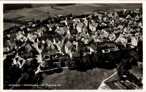 Ak Schongau in Oberbayern, Fliegeraufnahme, Stadtpanorama