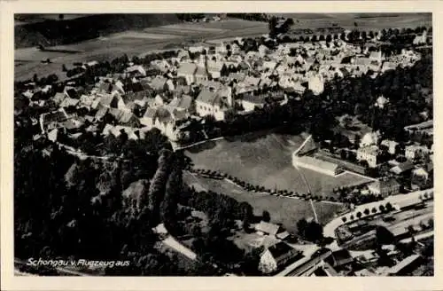 Ak Schongau in Oberbayern, Fliegeraufnahme, Stadtpanorama