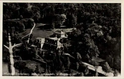 Ak Traifelberg Honau Lichtenstein in Baden Württemberg, Fliegeraufnahme, Station Lichtenstein