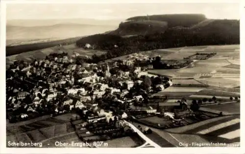 Ak Scheibenberg im Erzgebirge Sachsen, Fliegeraufnahme