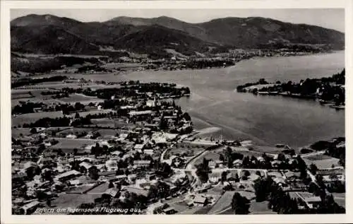 Ak Rottach Tegernsee, Fliegeraufnahme, Stadtpanorama, Berge, Häuser