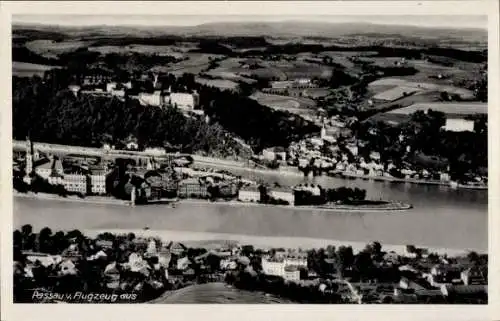 Ak Passau in Niederbayern, Panorama, Fliegeraufnahme