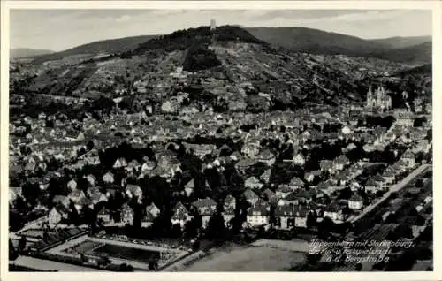 Ak Heppenheim an der Bergstraße, Fliegeraufnahme, Starkenburg