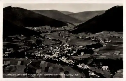 Ak Mitteltal Baiersbronn im Schwarzwald, Fliegeraufnahme