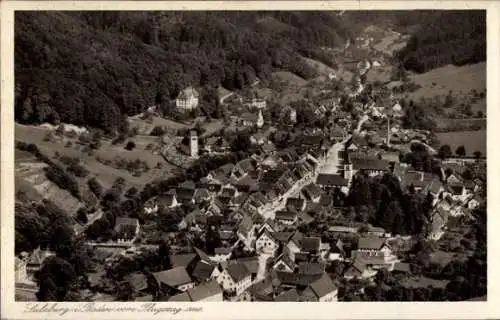 Ak Sulzburg im Markgräflerland Baden Schwarzwald, Fliegeraufnahme