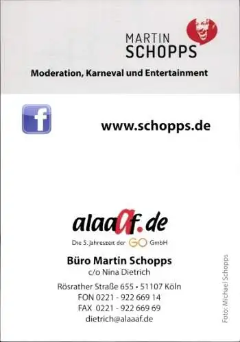 Ak Moderator Martin Schopps, Portrait, Autogramm