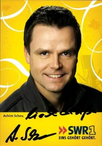 Ak Moderator Achim Scheu, Portrait, Autogramm