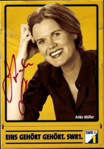 Ak Moderatorin Anke Müller, Portrait, Autogramm