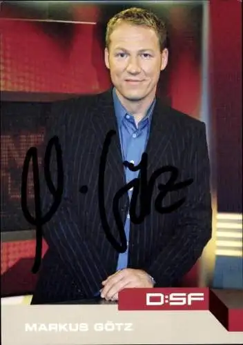 Ak Moderator Markus Götz, Portrait, dsf, Autogramm
