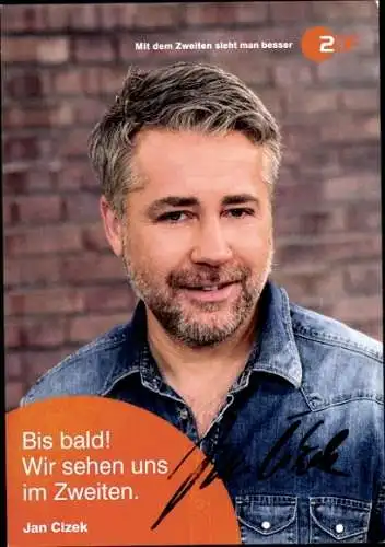 Ak Moderator Jan Cizek, Portrait, Autogramm