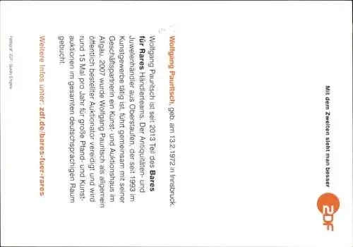 Ak Moderator Wolfgang Pauritsch, Portrait, Autogramm