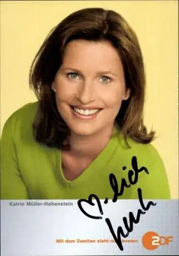 Ak Moderatorin Katrin Müller-Hohenstein, Portrait, Autogramm