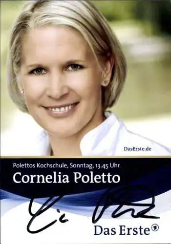 Ak Fernsehköchin Cornelia Poletto, Portrait, Autogramm