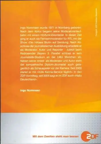 Ak Moderator Ingo Nommsen, Portrait, Autogramm