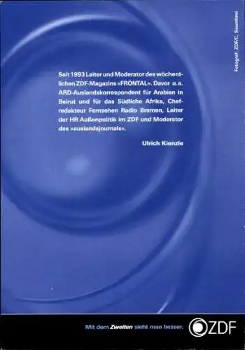 Ak Moderator Ulrich Kienzle, Portrait, Autogramm