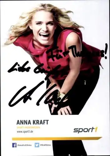 Ak Moderatorin Anna Kraft, Portrait, Autogramm