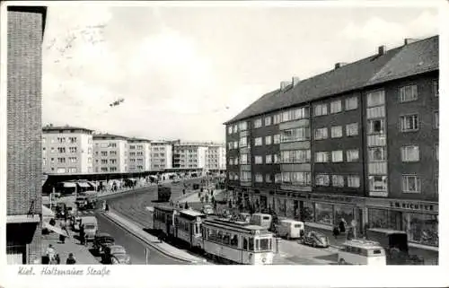 Ak Kiel Schleswig Holstein, Holtenauer Straße, Straßenbahn