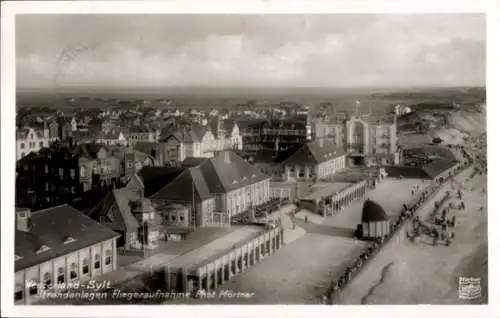 Ak Westerland auf Sylt, Strandanlagen, Fliegeraufnahme