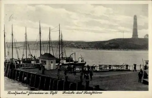 Ak Hörnum auf Sylt Nordfriesland, Brücke, Leuchtturm