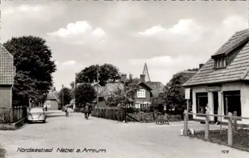 Ak Nebel auf der Insel Amrum Nordfriesland, Straßenansicht