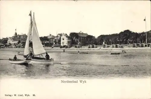 Ak Wyk auf Föhr Nordfriesland, Segelausflug, Strandblick