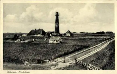 Ak Insel Pellworm Nordfriesland, Leuchtturm, Hof