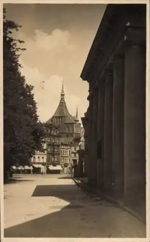 Foto Ak Hansestadt Rostock, Hopfenmarkt, Universitätsplatz