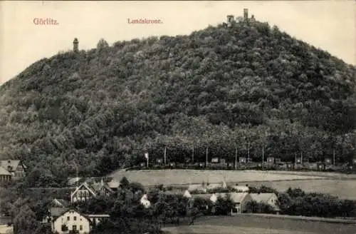 Ak Görlitz in der Lausitz, Landeskrone, Teilansicht