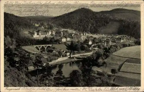 Ak Ziegenrück an der Saale Thüringen, Panorama vom Schlossberg