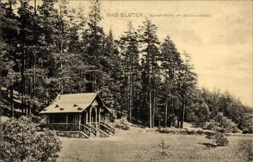 Ak Bad Elster im Vogtland, Römer-Hütte im Zeidelweidetal