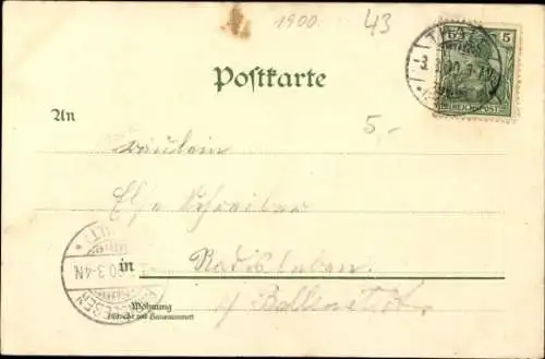 Ak Thale im Harz, Rosstrappe, Sprung übers Bodetal