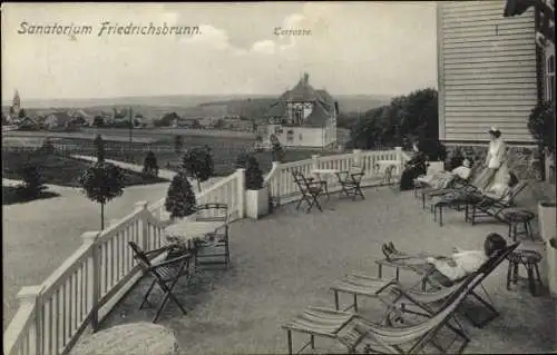 Ak Friedrichsbrunn Thale im Harz, Sanatorium  Terrasse