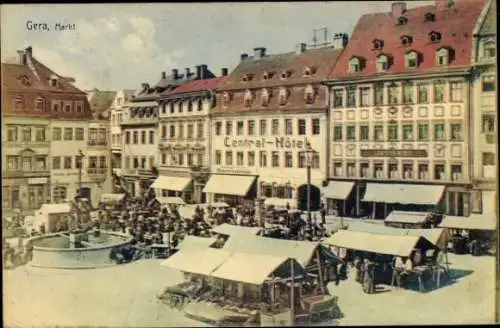 Ak Gera in Thüringen, Markt, Central-Hotel