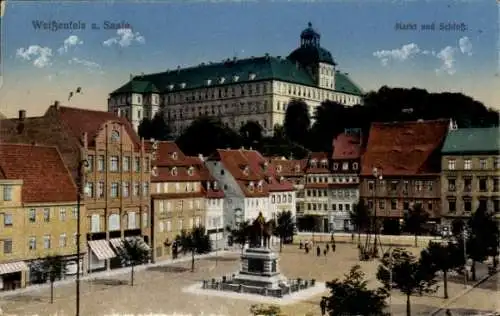 Ak Weißenfels an der Saale, Markt, Schloss, Denkmal