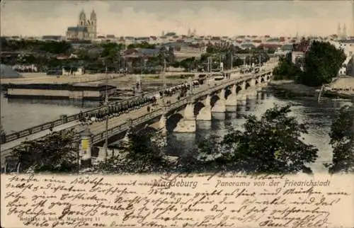 Ak Magdeburg an der Elbe, Friedrichstadt, Panorama