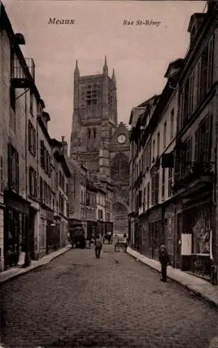 Ak Meaux Seine-et-Marne, Rue St-Remy