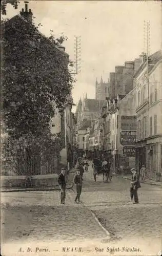 Ak Meaux Seine-et-Marne, Rue Saint-Nicolas