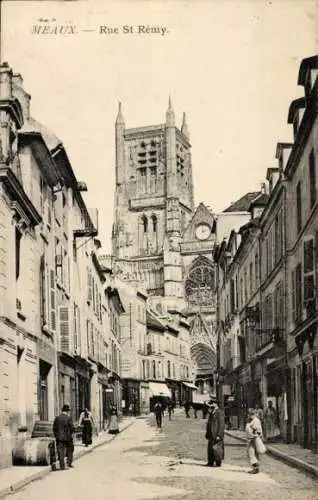 Ak Meaux Seine-et-Marne, Rue St-Remy